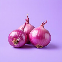 onions isolated in one solid pastel color background