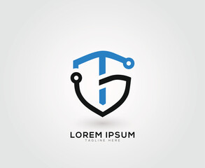 TG letter tech logo design  template illustration