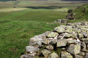 Along the Hadrian's wall between Twice Brewed and Chollerford - Northumberland - England - UK