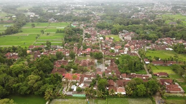 Footage of a village in Yogyakarta on a beautiful afternoon