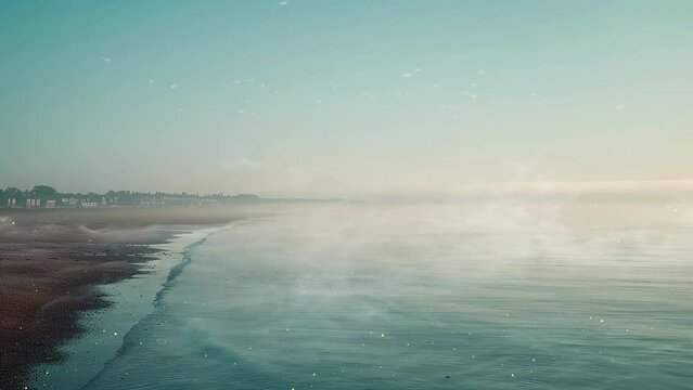 minimalist landscape scene of sandwich bay. seamless looping overlay 4k virtual video animation background