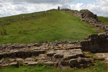 Along the Hadrian's wall between Twice Brewed and Chollerford - Northumberland - England - UK