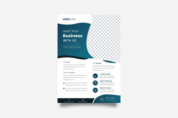 Modern creative clean business flyer design template for advertising company promotion growth. blue color gradient vector abstract flat corporate flyer design illustration 