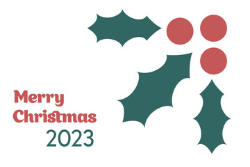 Fototapeta na wymiar Merry Christmas 2023, postcard or greeting card