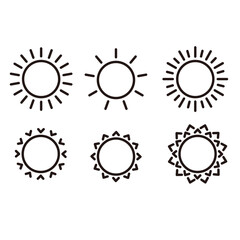 太陽マークアイコンセット