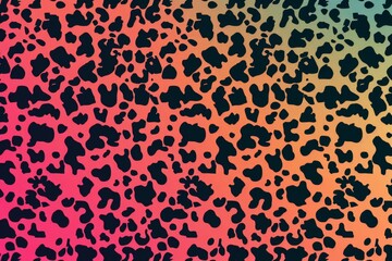 Colorful leopard print pattern on textured background. A striking leopard print pattern, which occupies the entire frame, featuring a blend of vivid colors on a rough, textured surface - obrazy, fototapety, plakaty