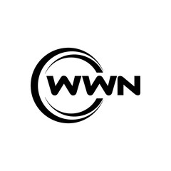 WWN letter logo design with white background in illustrator, cube logo, vector logo, modern alphabet font overlap style. calligraphy designs for logo, Poster, Invitation, etc.