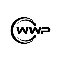 WWP letter logo design with white background in illustrator, cube logo, vector logo, modern alphabet font overlap style. calligraphy designs for logo, Poster, Invitation, etc.