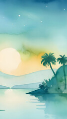 Tropical island with palm trees wallpapers for I pad, Notebook cover, I phone, tab mobile high quality images