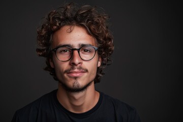 Obraz premium Man in Black Shirt Wearing Glasses
