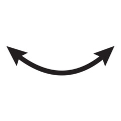 Dual semi circle arrow. Vector illustration. Semicircular curved thin long double ended arrow.  Vector illustration