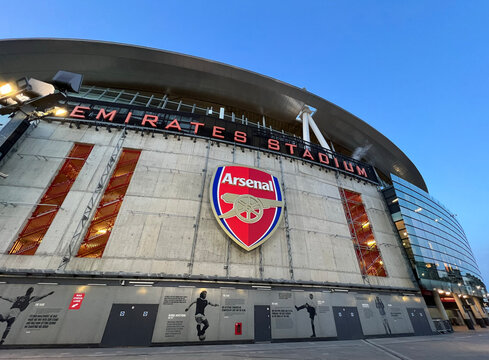 London - January, 2023 - Emirates Stadium, Arsenal Stadium for UEFA competitions, the home football stadium of Arsenal Football Club in Premier League