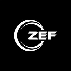 ZEF letter logo design with black background in illustrator, cube logo, vector logo, modern alphabet font overlap style. calligraphy designs for logo, Poster, Invitation, etc.