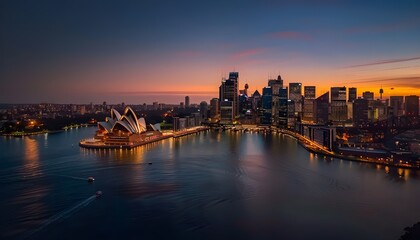 Obraz premium city at sunset
