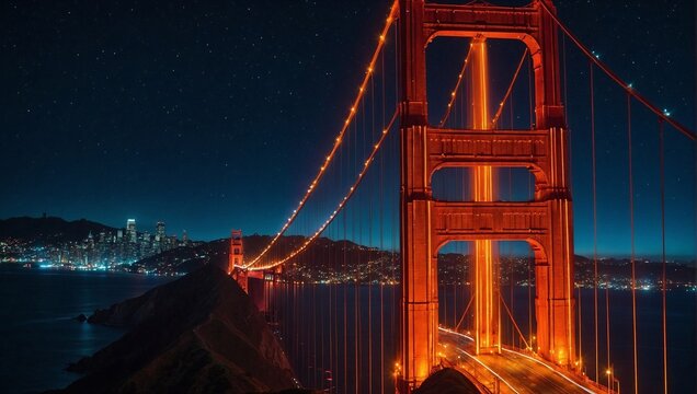 golden gate bridge on the night