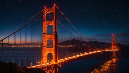 golden gate bridge on the night