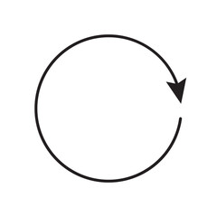 Dual semi circle arrow. Vector illustration. Semicircular curved thin long double ended arrow.  Vector illustration