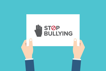 Stop bullying. Bullying prevention month banner design. Vector template