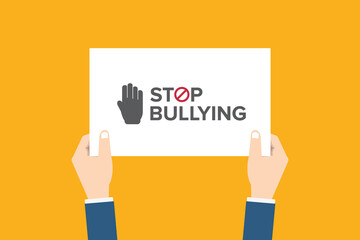 Stop bullying. Bullying prevention month banner design. Vector template - obrazy, fototapety, plakaty