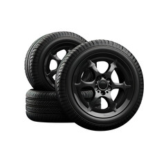 Obraz premium car wheel isolated on transparent background, clipping path, png 
