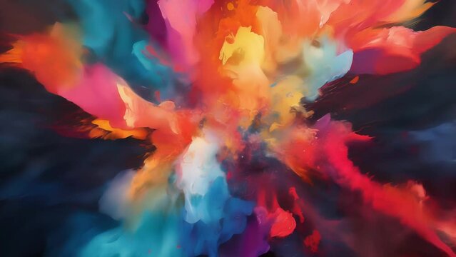 Vibrant explosions of color erupting in a celestial symphony of abstract art.