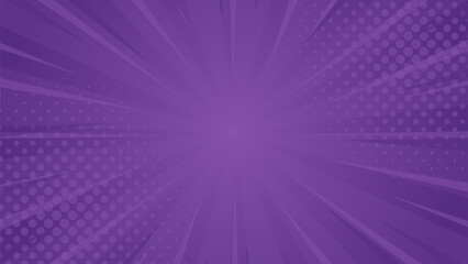 Purple gradient abstract background. Purple comic sunburst effect background with halftone. Suitable for templates, sales banners, events, ads, web, and pages © Ruwaifi