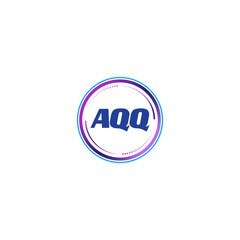 AQQ creative initial letter flat monogram logo design with White background.Vector logo modern alphabet gradient color frame style.