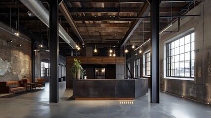 Transformed Industrial Factory Blends Vintage Charm and Contemporary Design in Chic Workspace