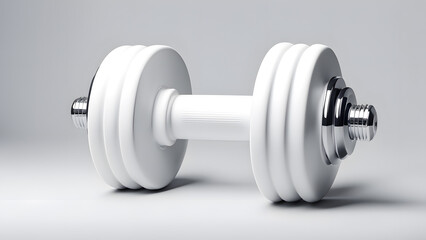 Wellness and Strength 3D White Dumbbell Fitness Template for Versatile Exercise