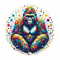 Isolated Colorful Ape on a Clear PNG Canvas, Generative AI