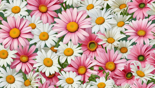 vibrant daisy collection in watercolor style, isolated on a transparent background for design layouts colorful background