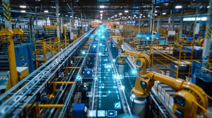 Fototapeta premium Dive into the industrial IoT, optimized factory automation and data management