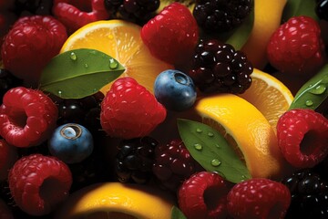 Design a colorful fruit themed backdrop showcasing a variety of fresh produce such as strawberries, pineapples, grapes, kiwis, mangoes, peaches, and pears.