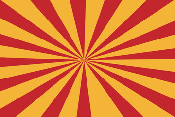 Orange rays texture background, Sunburst Ra Radial. Summer retro sun rays yellow background, Banner. Vector Illustration