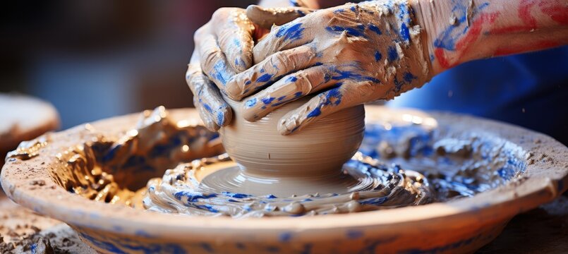 the intricate movements and gestures of a potter s hands as they mold and shape clay into a beautiful ceramic piece