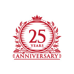 25 years celebrating anniversary design template. 25th anniversary logo. Vector and illustration.