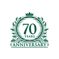 70 years celebrating anniversary design template. 70th anniversary logo. Vector and illustration.