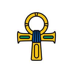 Egyptian cross hieroglyph and symbol, cross Ankh icon