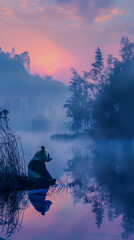 In the tranquil dawn of Monday, a panda refreshes at a misty pond, symbolizing a clean start to the...