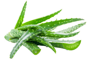 Aloe Vera Leaves on Transparent Background