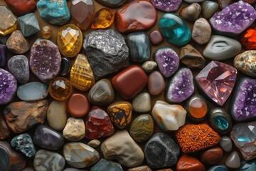 Obraz na płótnie Canvas Background from various precious stones.
