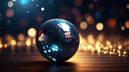Disco ball on boken background