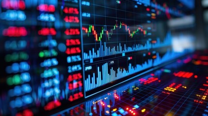 Fototapeta premium market and trading digital graph background