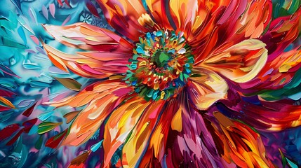 Create art prints of abstract flowers and grains, freehand drawn on canvas with oil paint. Ideal for wallpapers, posters, cards, murals, carpets, and hangings