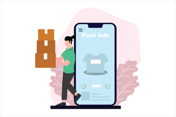 E Commerce Flat Illustration Design