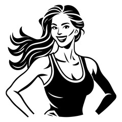 Fitness Gym Body Workout vector silhouette