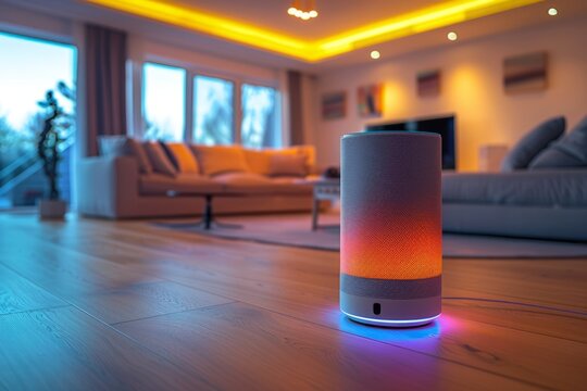 Generate an image of a smart home assistant coordinating tasks and schedules for the household members