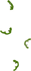 falling green paprika sliced