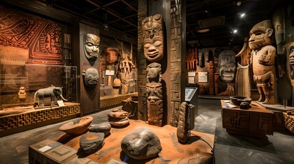 Indigenous Artifacts Display in a Cultural Language Museum