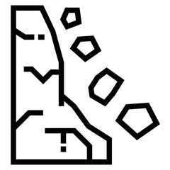 Landslide icon. Landslide vector icon for web design isolated on white background